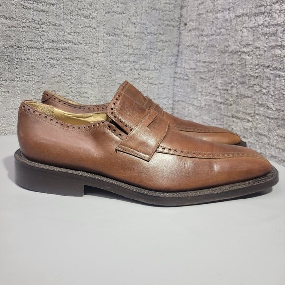 Sarar Men\'s Size EU 43 US 10 Brown Leather Derby Oxford Slip on Dress Shoes main image 10